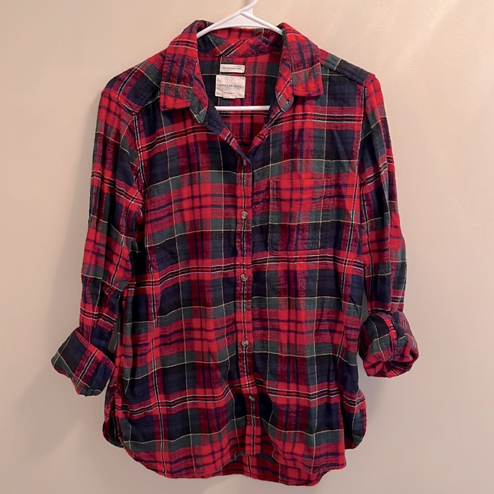 AE plaid button up shirt